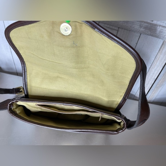 Vintage Liz Claiborne Striped Coated Canvas Boho Brown Crossbody Shoulder Bag - Picture 4 of 9